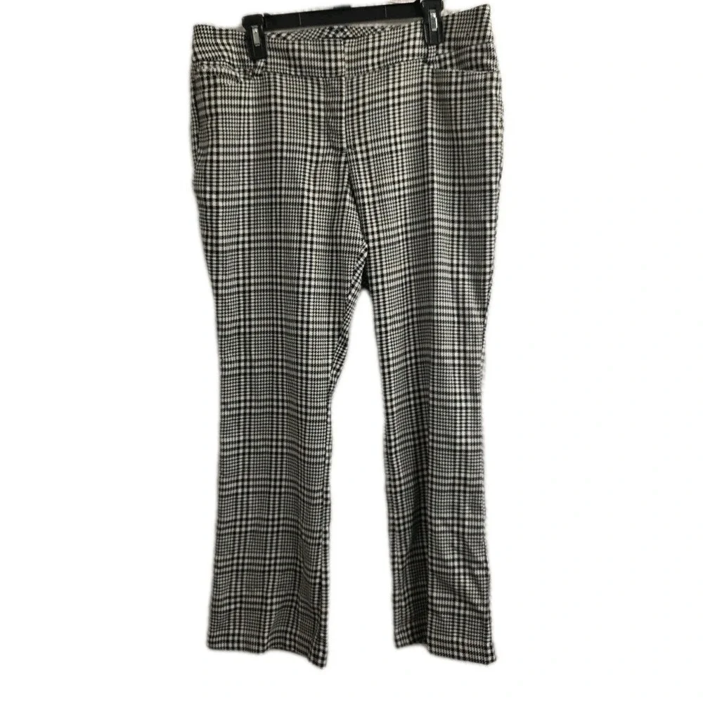 NEW 7th avenue Design Studio NY&CO Pants 14 Petite Black And White Checkered - Picture 1 of 8